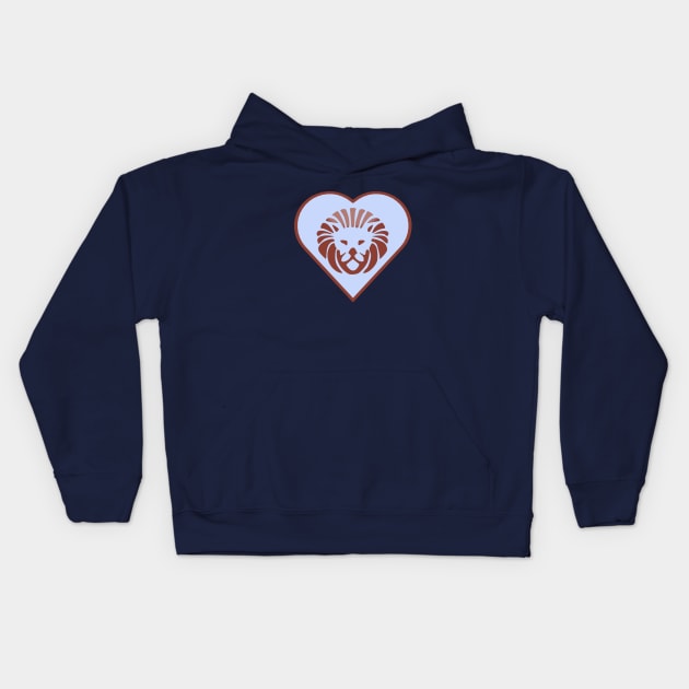 Big Lion Hearted (pastel blue ver.) Kids Hoodie by YJ PRINTART